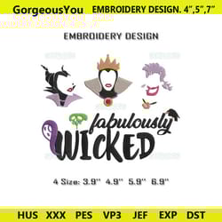 fabulously wicked embroidery design file, evil queen embroidery design file
