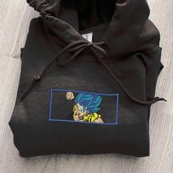 goku embroidered crewneck, dragon ball embroidered sweatshirt, inspired embroidered manga anime hoodie, unisex tshirt 1