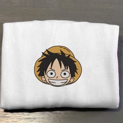 luffy embroidered crewneck, one piece embroidered sweatshirt, inspired embroidered manga anime hoodie 13