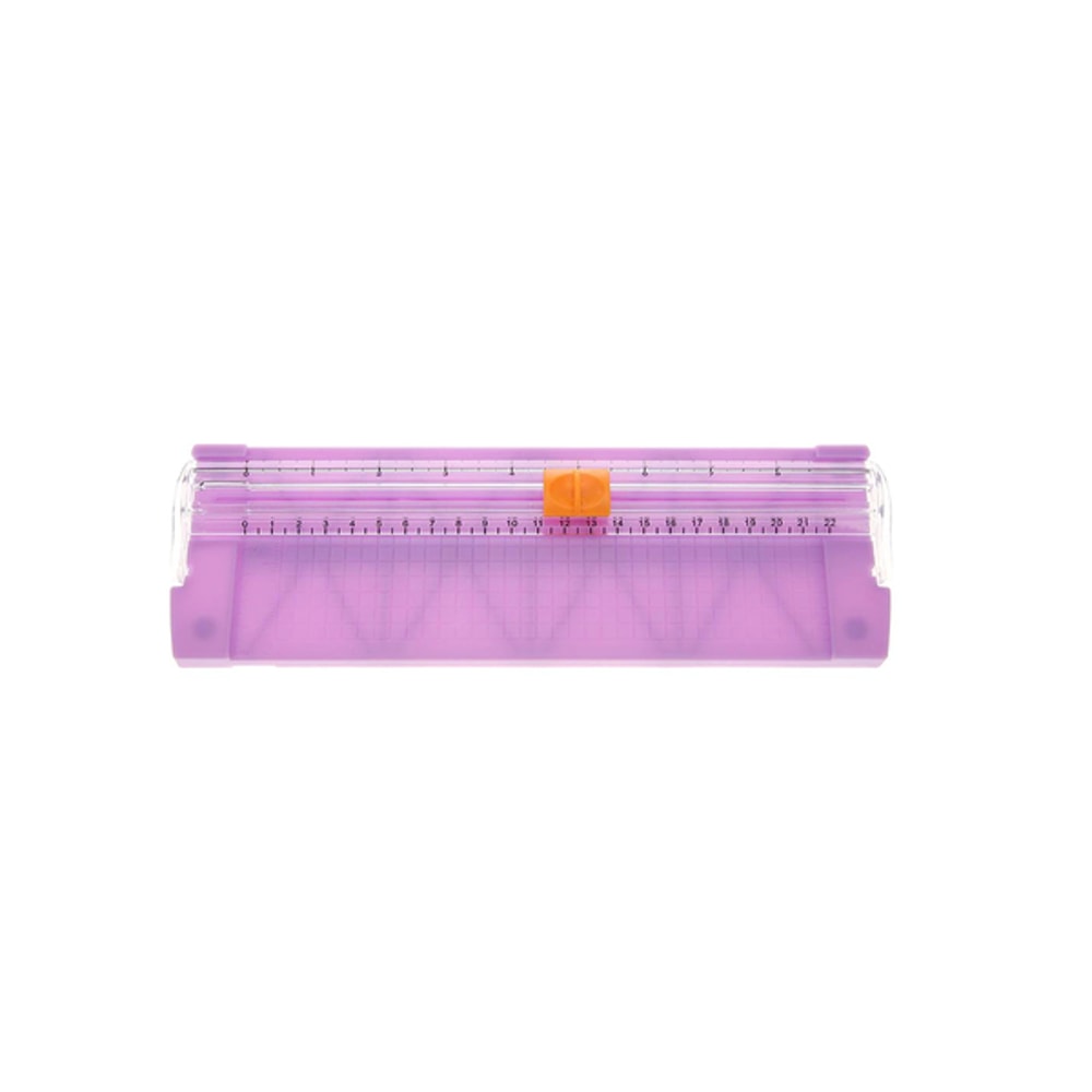 Manual Sliding Cutter Ruler For Paper purple