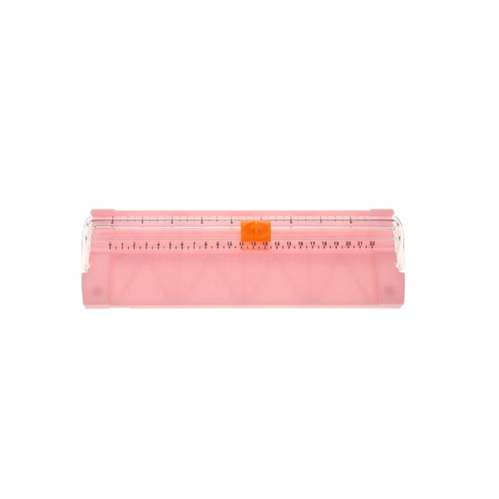 Manual Sliding Cutter Ruler For Paper pink