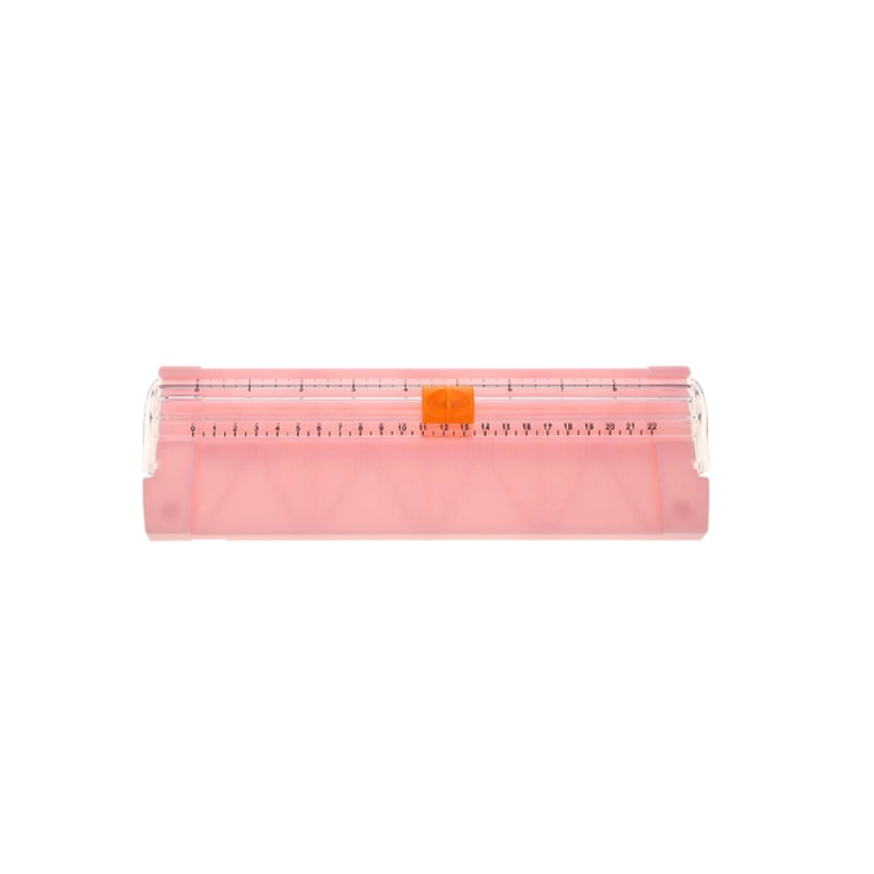 Manual Sliding Cutter Ruler For Paper pink
