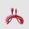 Flexible Charging Cable for iPhone & Android red