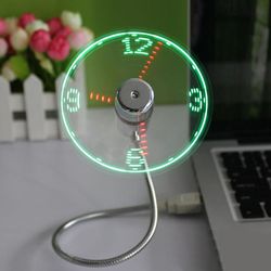 flexible usb led clock fan