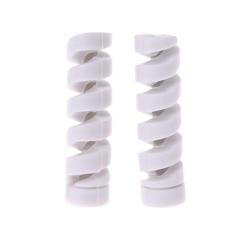 Spiral Cable And Wire Protector For Charger & Earphones white