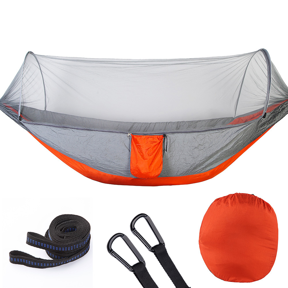 Treehouse Mosquito Net Hammock Gray Orange