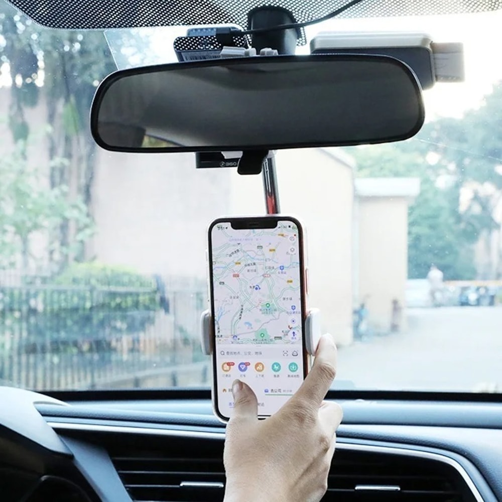 360 Degree Rearview Mirror Phone Holder 1