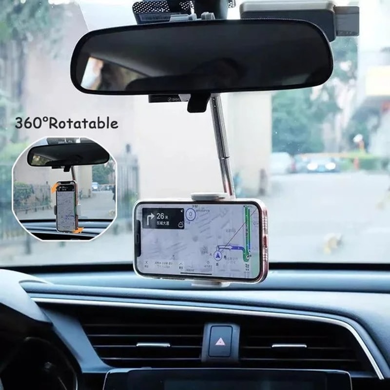 360 Degree Rearview Mirror Phone Holder 3