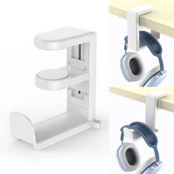 no punch table clip hook, headphone holder & multi-purpose organizer