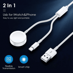 Magnetic Charger USB Cable for Apple Watch & iPhone Fast Charging Cord