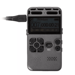 Professional Digital Audio Recorder with LCD Display, Rechargeable Dictaphone & MP3 Player