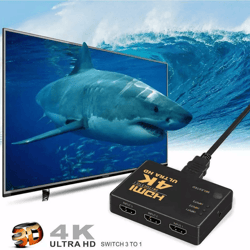 4k hdmi cable splitter switcher box hub with ir remote control