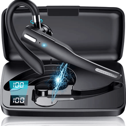 trucker bluetooth wireless headset with dual mic & noise cancelling earpiece