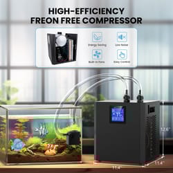 aquarium chiller hp water chiller for hydroponics system, home use axolotl fish coral shrimp with pump & pipe