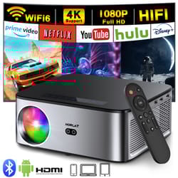 android 4k projector portable home theater beamer, autofocus & keystone correction, 8k decode, 5g wifi smart proyector