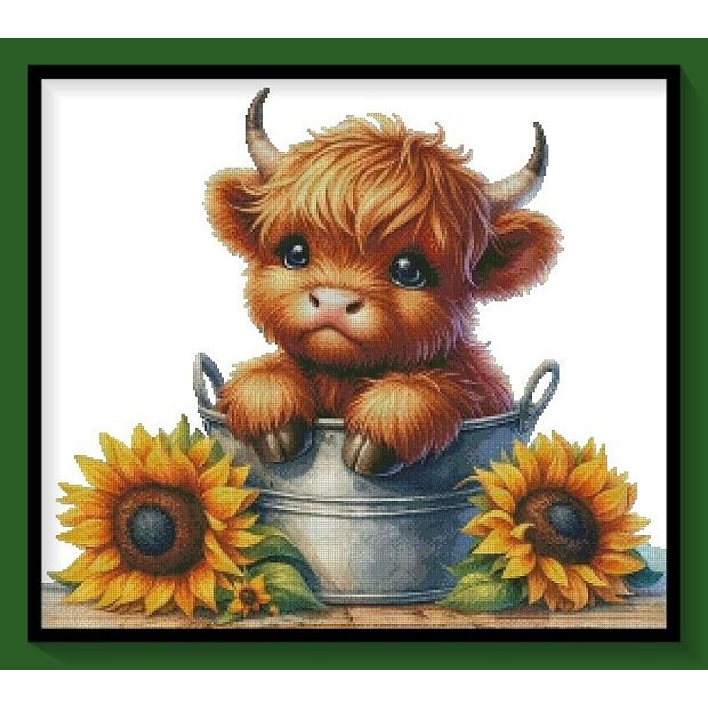Highland Calf 1 Excluse Cross Stitch Pattern Original Artwork From Designs By Decca 2