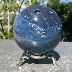 Tengizite Sphere 78 mm Shaitanite Stone Ball Blue Dragon Glass Rare Mineral Sphere by UralMountansFinds