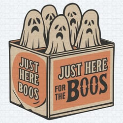 here for the boos halloween 6 pack booze ghost beer bottles funny svg