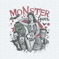 vintage halloween monster lover svg