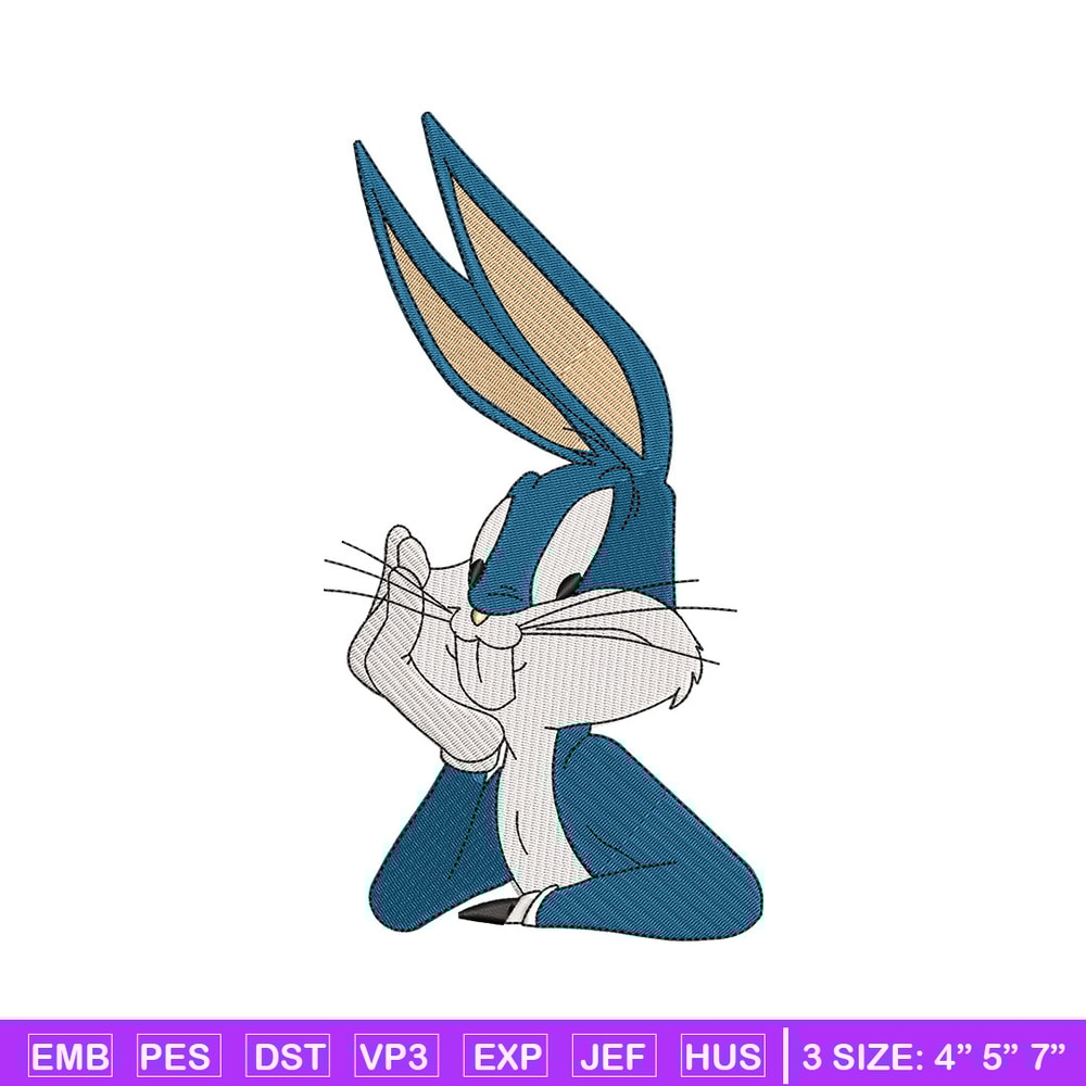 Bunny cartoon embroidery design, Cartoon embroidery, Embroidery file, Embroidery shirt, Emb design, Digital download.jpg
