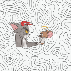 tom & jerry embroidery design file, tom and jerry embroidery design, machine embroidery pattern.