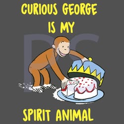 curious george is my spirit animal eating cake, trending svg, cake svg, curious george, spirit animal, eating cake, monk