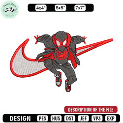 nike black spiderman embroidery design, black spiderman embroidery, nike design, movie design, digital download