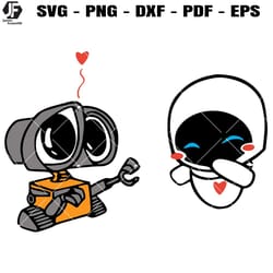 wall-e and darling svg, february 14th svg, robot valentine