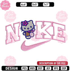nike x kitty embroidery design, hello kitty embroidery, nike design, embroidery shirt, embroidery file, digital download