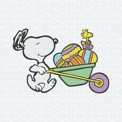 Easter Wagon Snoopy Woodstock SVG