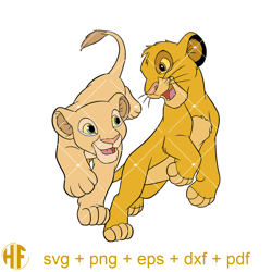 lion king simba and nala playful svg, lion couple svg.jpg