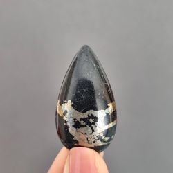 high quality pyrite in matrix cabochon stone, 42 x 23 x 6 mm, cabochon for jewelry, apache golden pyrite flat back gemst