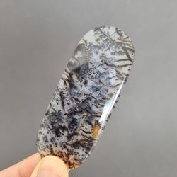 large high quality dendritic agate natural stone cabochon, 77 x 30 x 3 mm, natural dendritic opal, tree agate opal,