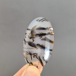 high quality dendritic agate natural stone cabochon, 48 x 28 x 3 mm, natural dendritic opal, tree agate opal,