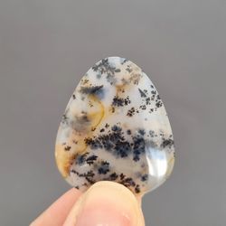 high quality dendritic agate natural stone cabochon, 31 x 21 x 3 mm, natural dendritic opal, tree agate opal, pendant