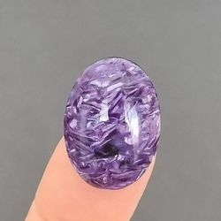 charoite natural stone cabochon 22 x 16 x 5 mm, cabochon for jewelry, purple charoite gemstone, exellent polished cab