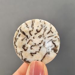 top quality pegmatite natural stone cabochon, 40 x 6 mm, graphic granite, cabochon for jewelry, pegmatite stone,