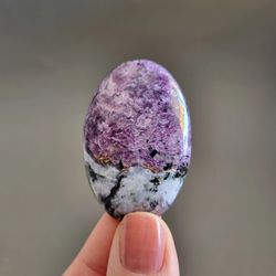 charoite natural stone cabochon 49 x 32 x 8 mm, cabochon for jewelry, purple charoite gemstone, exellent polished cab,