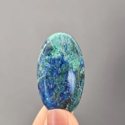 high quality azurite natural stone cabochon 39 x 22 x 6 mm, cabochon for jewelry, azurite gemstone, natural azurite, ova