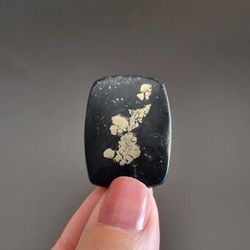 high quality pyrite in matrix cabochon stone, 33 x 24 x 5 mm, cabochon for jewelry, apache golden pyrite flat back gem