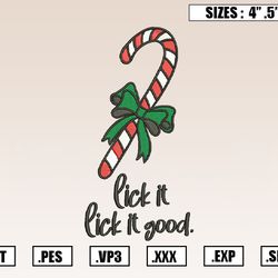 Lick It Lick It Good Christmas Embroidery Designs, Christmas Embroidery Design File Instant Download