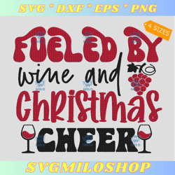 Fueled By Wine And Christmas Cheer Embroidery Design  Christmas Cheer Embroidery Design