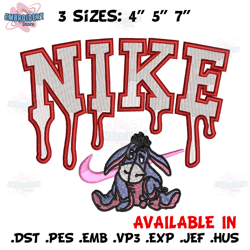 nike x donkey embroidery design, eeyore embroidery, nike design, embroidery shirt, embroidery file, digital download