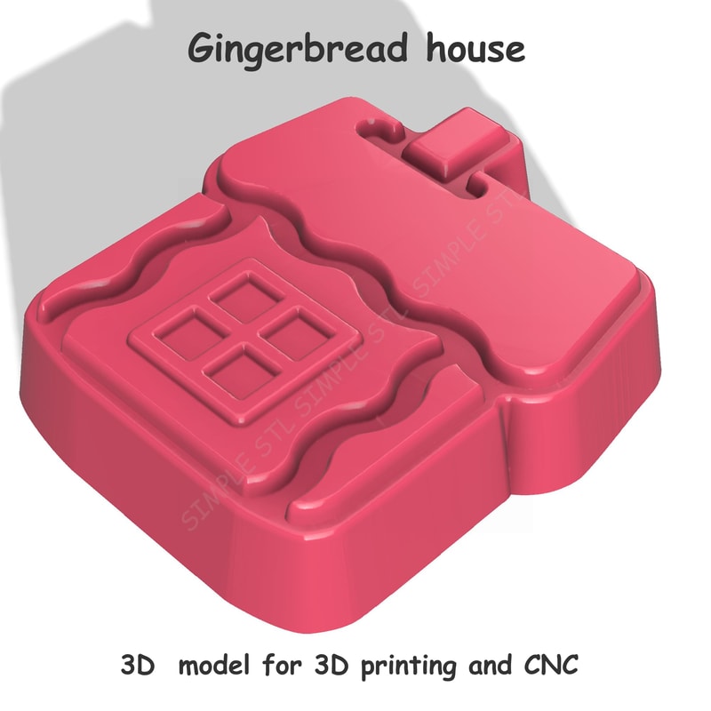 Gingerbread House Stl FILE For Vacuum Forming And 3D Printing 1 1