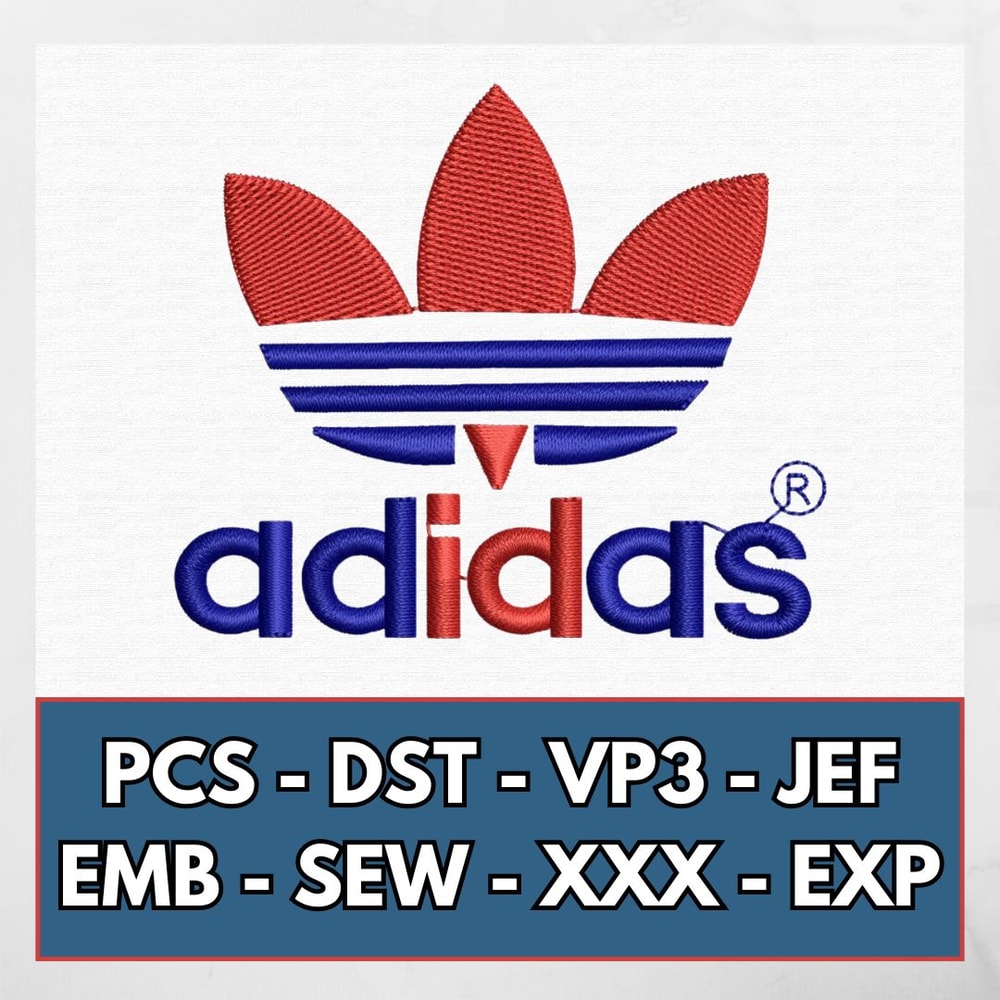 Adidas Embroidery Design Adidas Logo Embroidery Sportswear Embroidery Pattern Digital Embroidery File Adidas Stitch 0