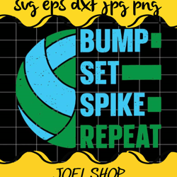 awesome and cool volleyball bump set spike repeat file svg cricut cut
