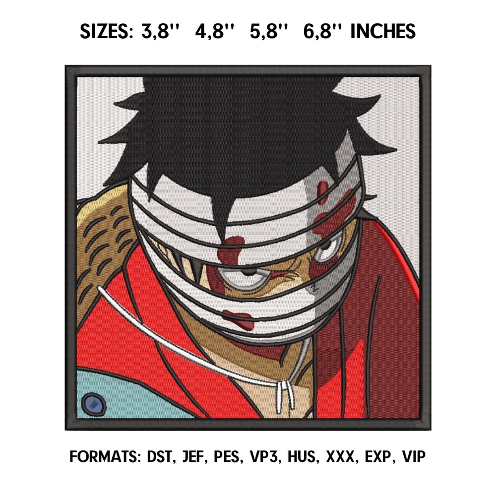Monkey D Luffy Embroidery Design FileAnime Embroidery Design Anime design Embroidery Pattern Design Pes Dst Format 3.png