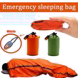 outdoor edc camping gear portable waterproof emergency survival sleeping bag, thermal sack first aid rescue kit