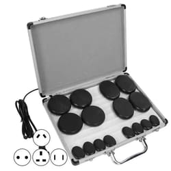 hot massage stones kit, warming therapy reduce pain waterless heating, spa essential oil heated rocks set
