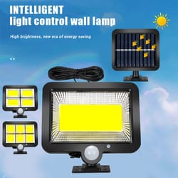 solar wall lights with motion sensor, 1/4/6 cob led outdoor solar lights, waterproof & rechargeable for garden